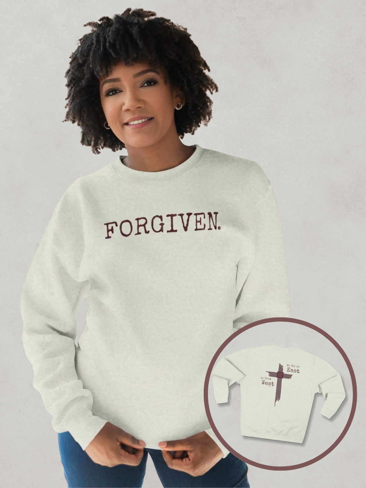 FORGIVEN.™ — Scripture-In-Motion QR™ Sweatshirt