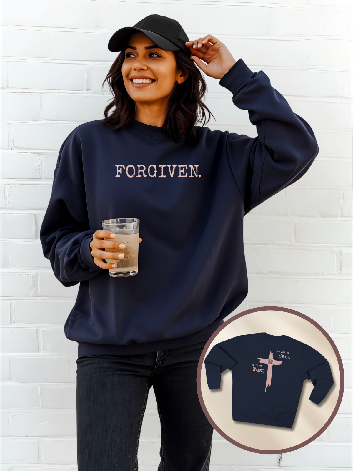 FORGIVEN.™ — Scripture-In-Motion QR™ Sweatshirt