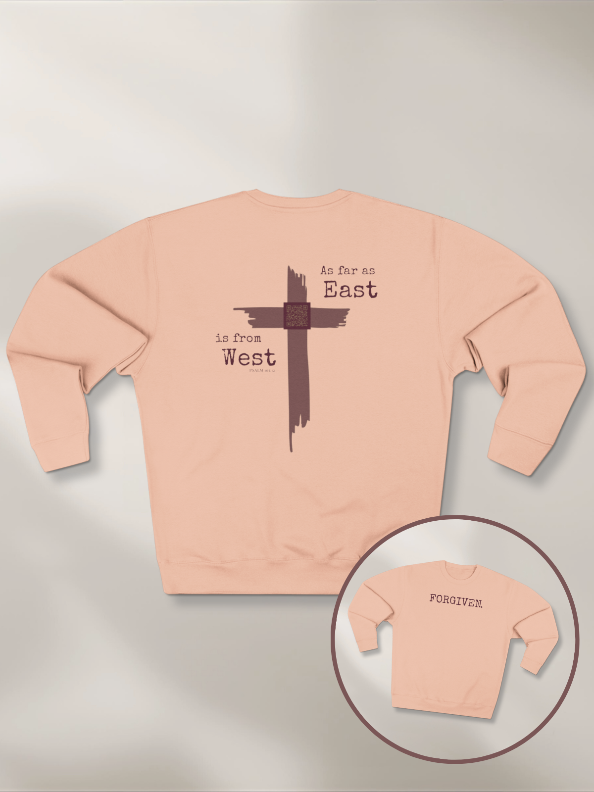 FORGIVEN.™ — Scripture-In-Motion QR™ Sweatshirt