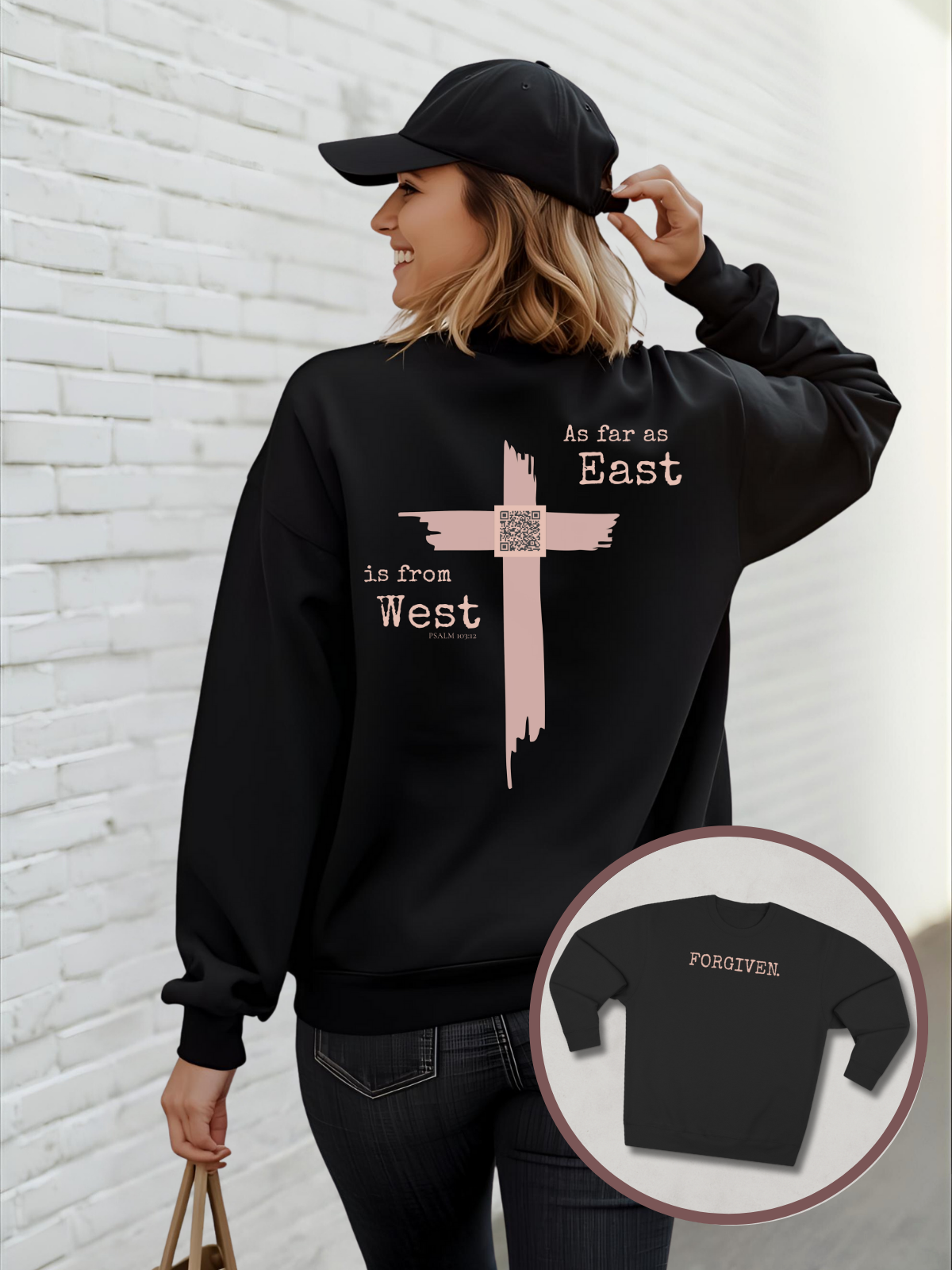 FORGIVEN.™ — Scripture-In-Motion QR™ Sweatshirt