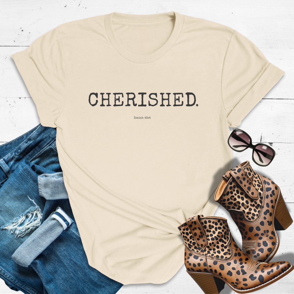 CHERISHED.™ Tee — Held Close. Valued Deeply.