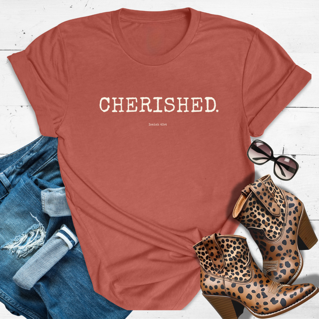 CHERISHED.™ Tee — Held Close. Valued Deeply.