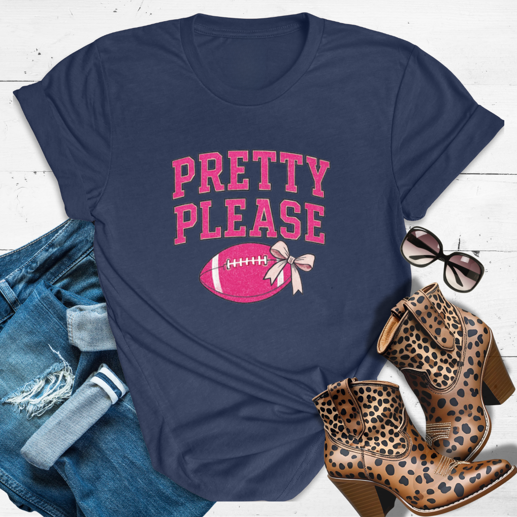 PRETTY PLEASE.™ Tee —  “Touchdowns, tassels, and a prayer request.”
