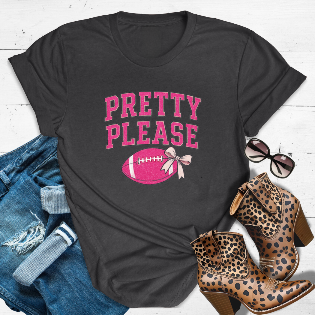 PRETTY PLEASE.™ Tee —  “Touchdowns, tassels, and a prayer request.”