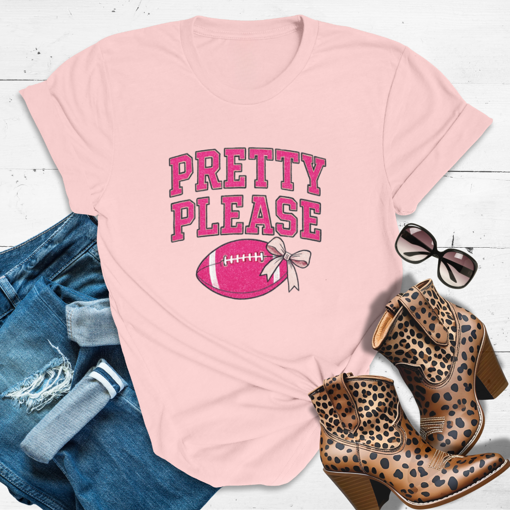 PRETTY PLEASE.™ Tee —  “Touchdowns, tassels, and a prayer request.”