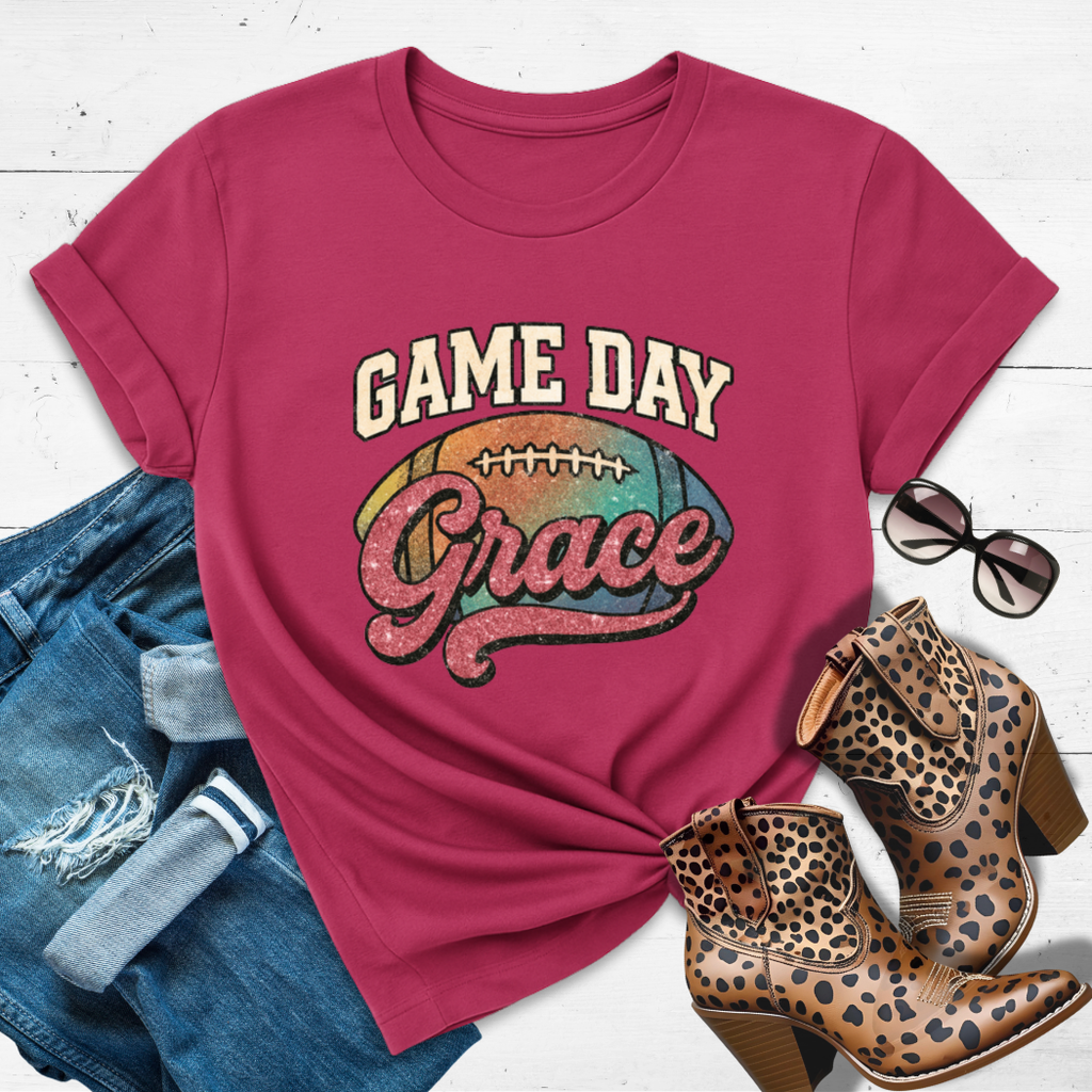 GAME DAY GRACE.™  Tee —Touchdowns + Testimonies.
