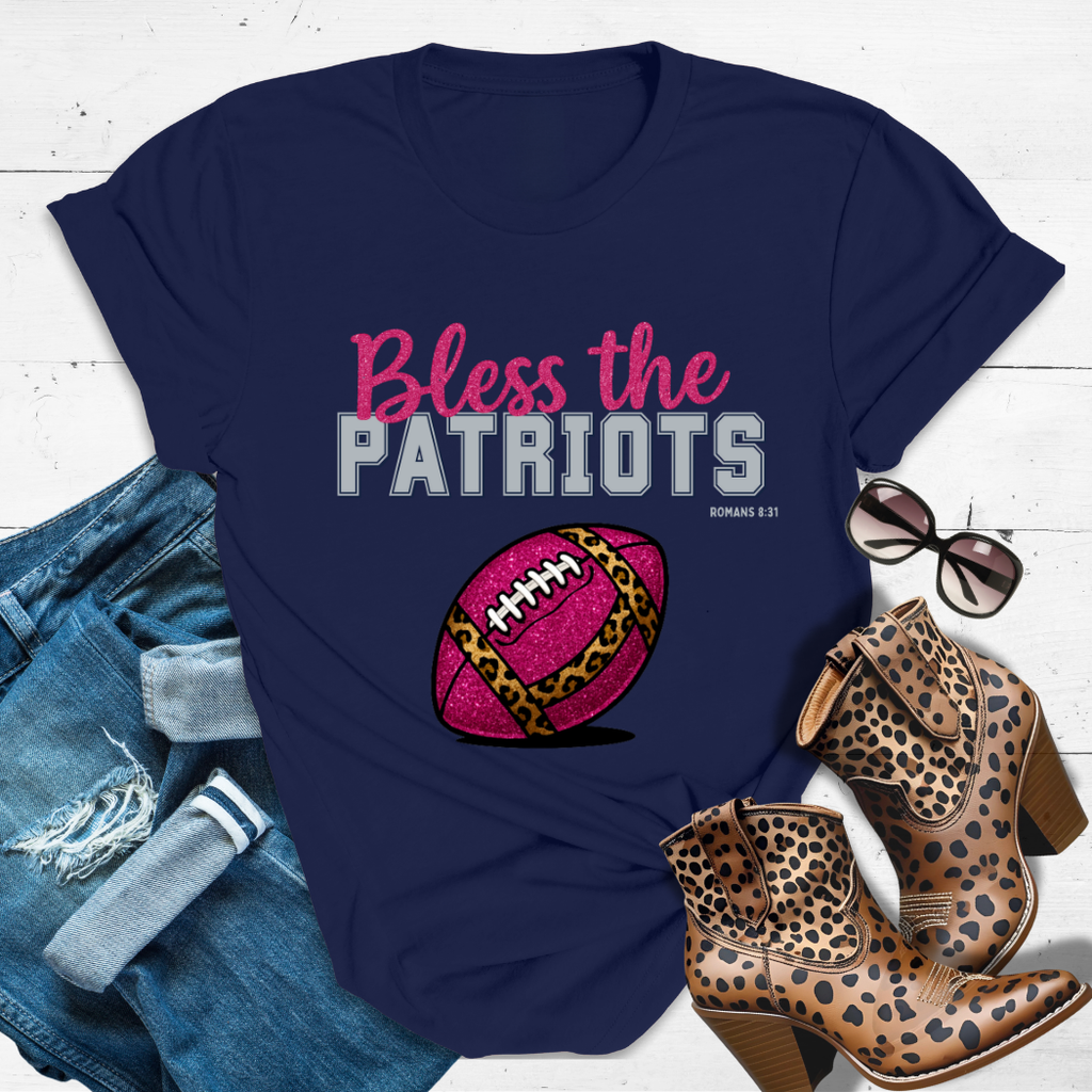 BLESS THE PATRIOTS™ Tee — Heaven’s got favorites — and she’s loud in the stands.