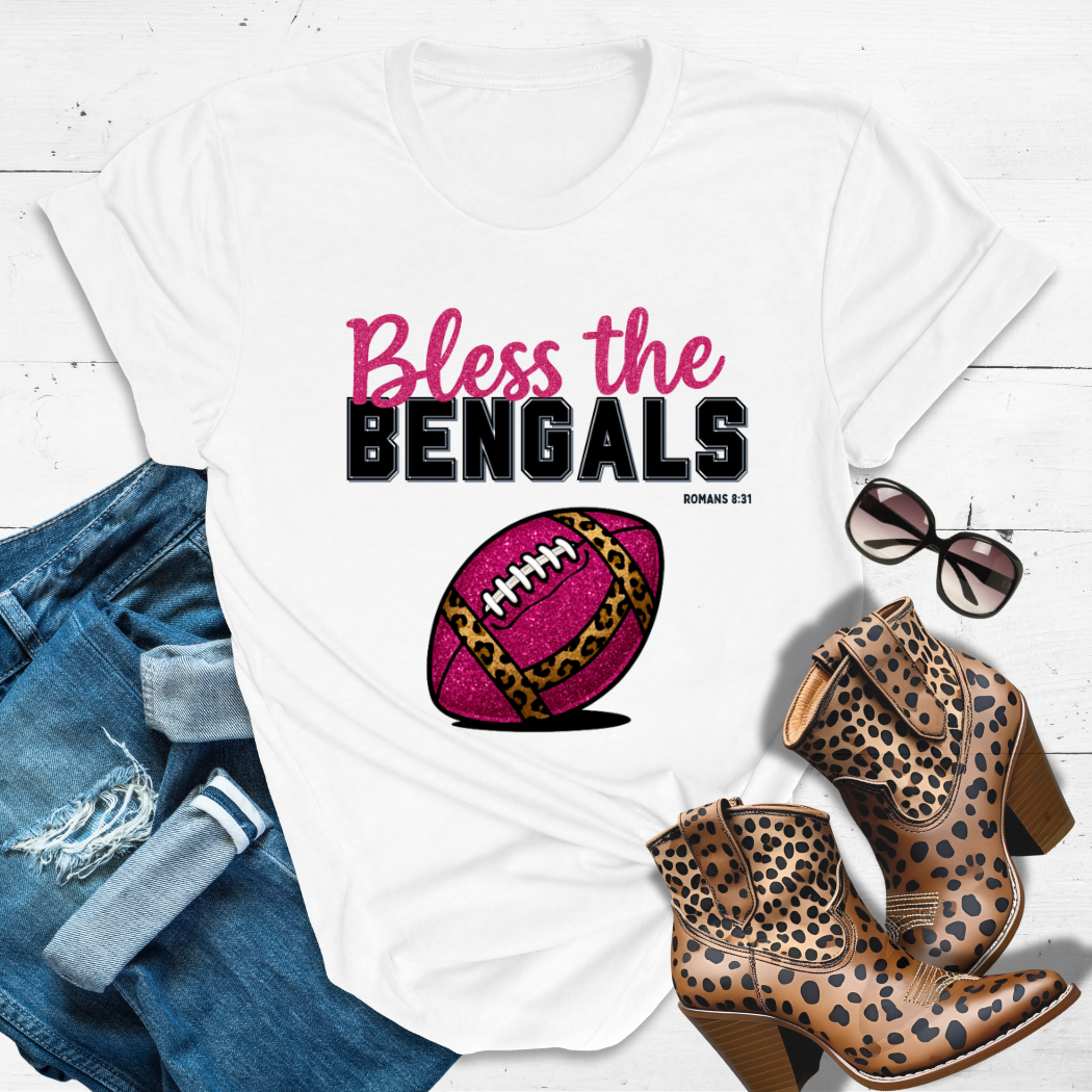 BLESS THE BENGALS™ Tee — Heaven’s got favorites — and she’s loud in the stands.