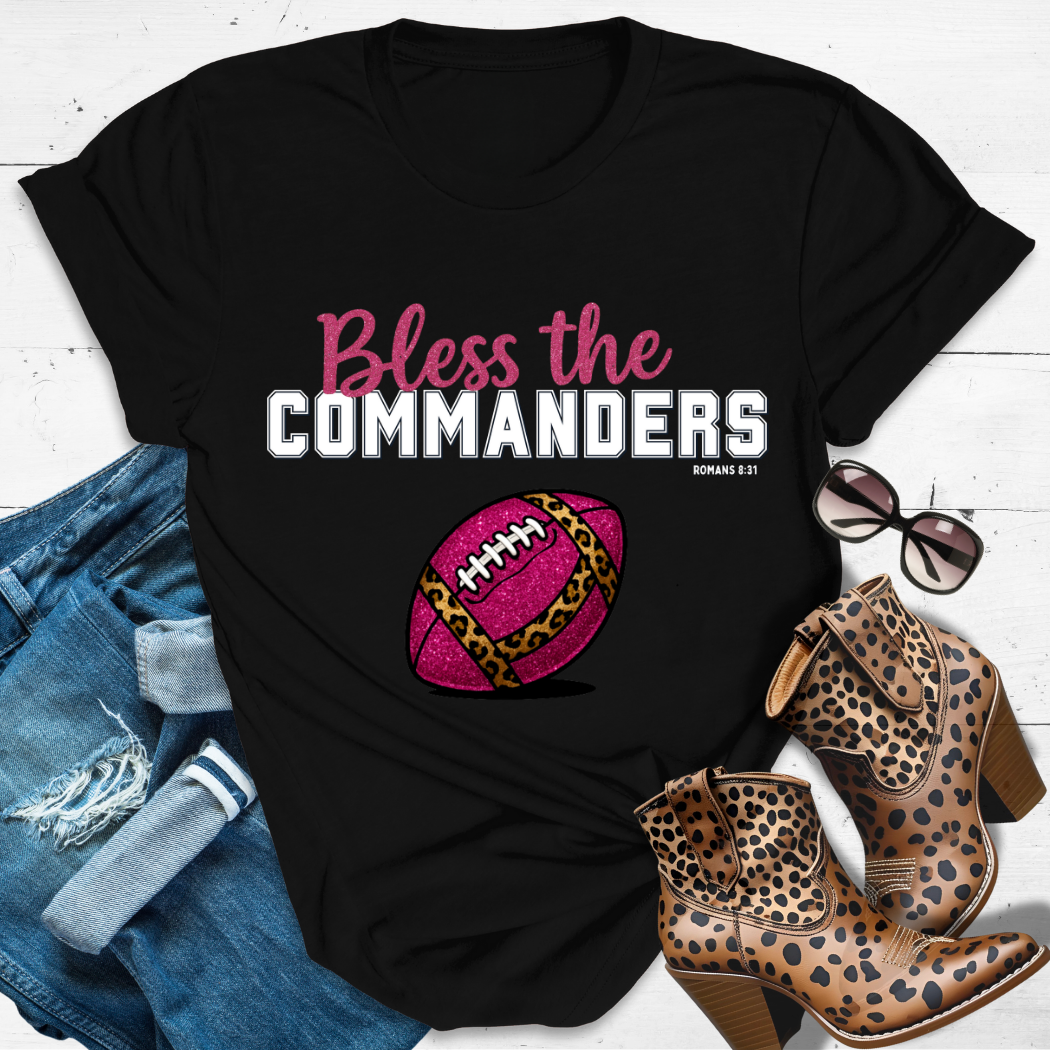BLESS THE COMMANDERS™ Tee — Heaven’s got favorites — and she’s loud in the stands.