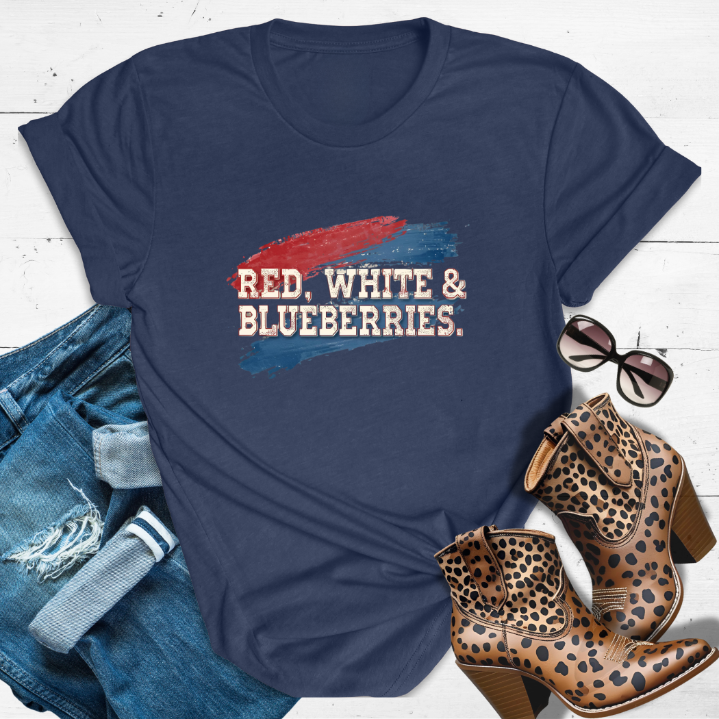 RED, WHITE & BLUEBERRIES.™ Tee — Blueberry budget