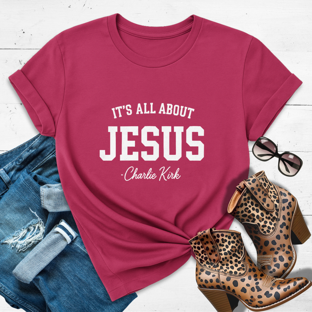IT’S ALL ABOUT JESUS.™ Tee — The legacy Charlie lived.