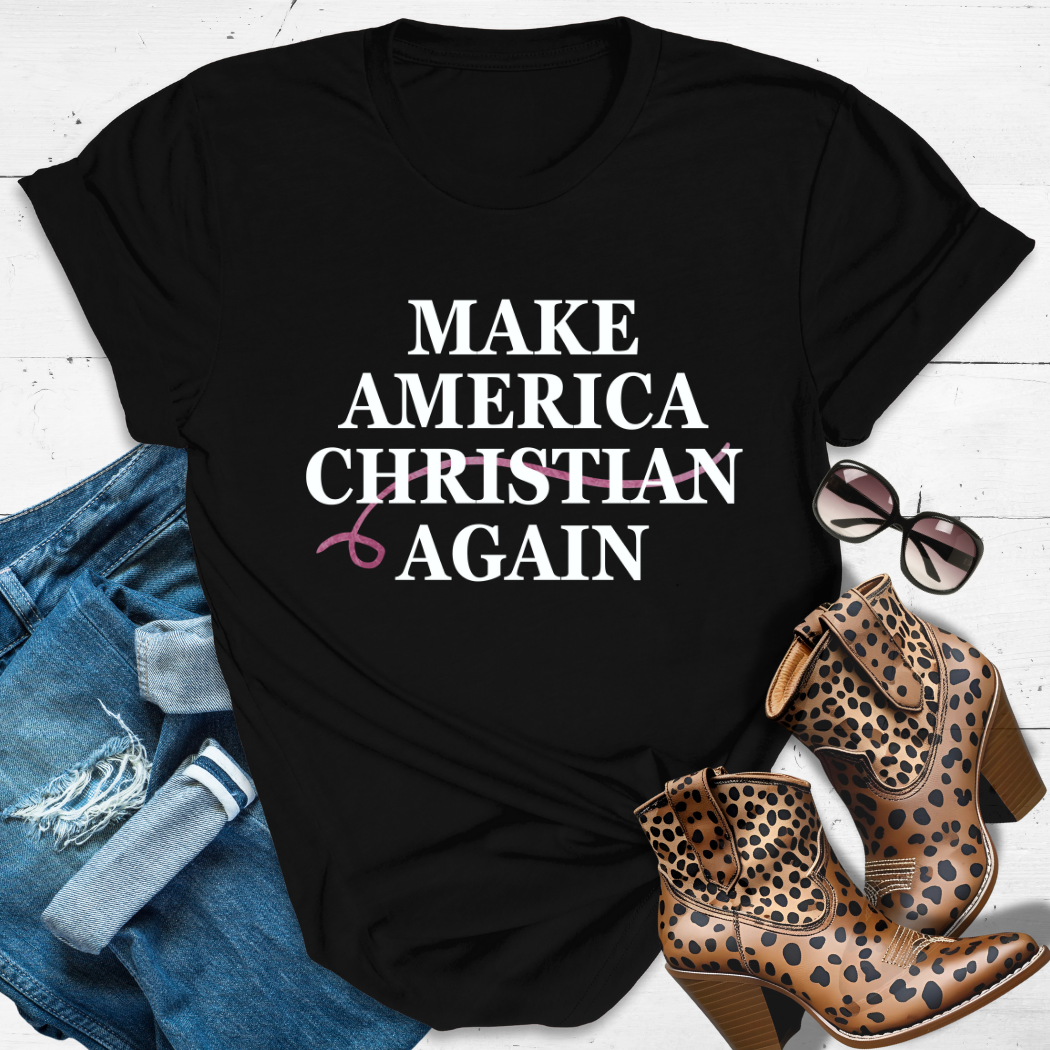 MAKE AMERICA CHRISTIAN AGAIN.™ tee – red Christian women’s shirt