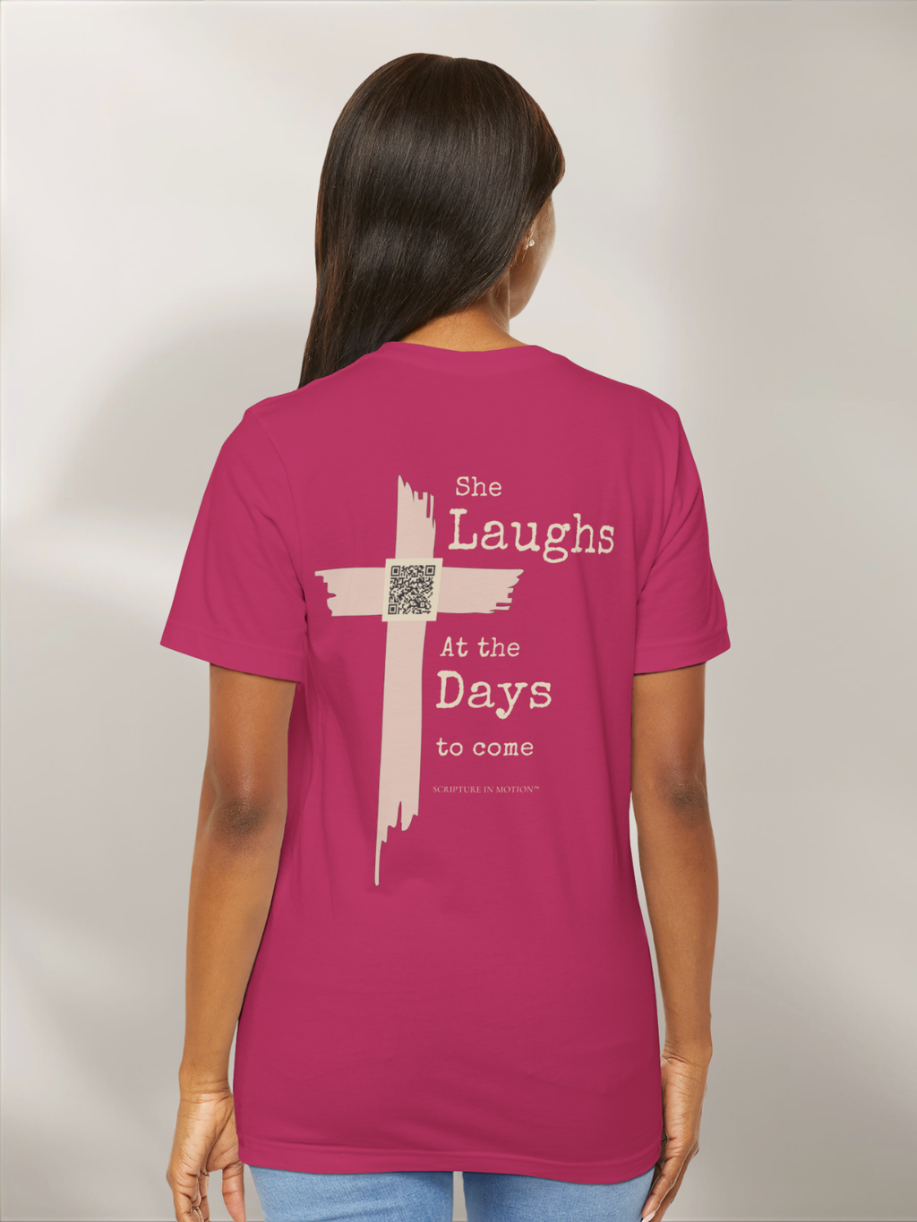 SHE LAUGHS.™  — Scripture-in-Motion™ Tee