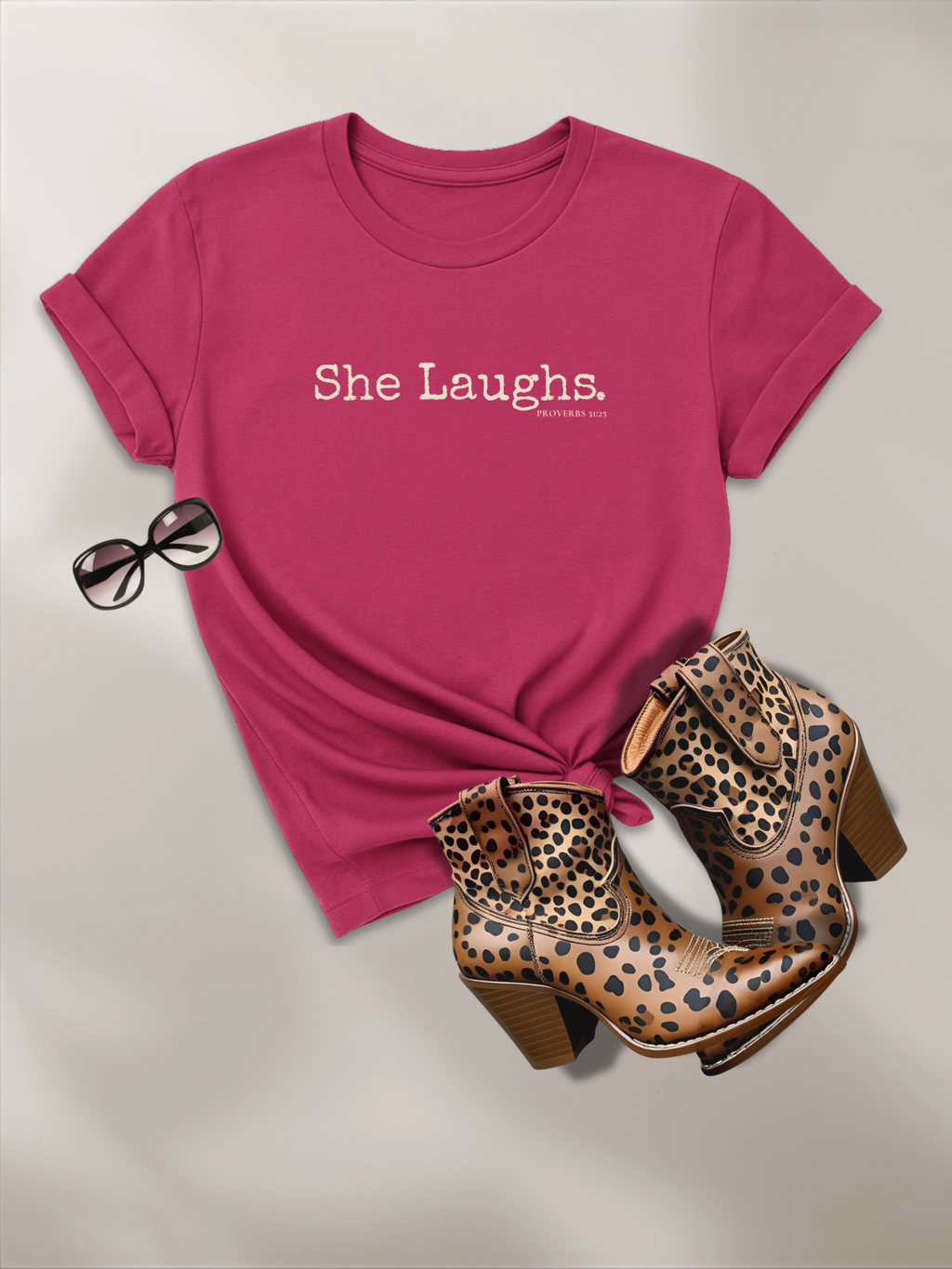 SHE LAUGHS.™  — Scripture-in-Motion™ Tee