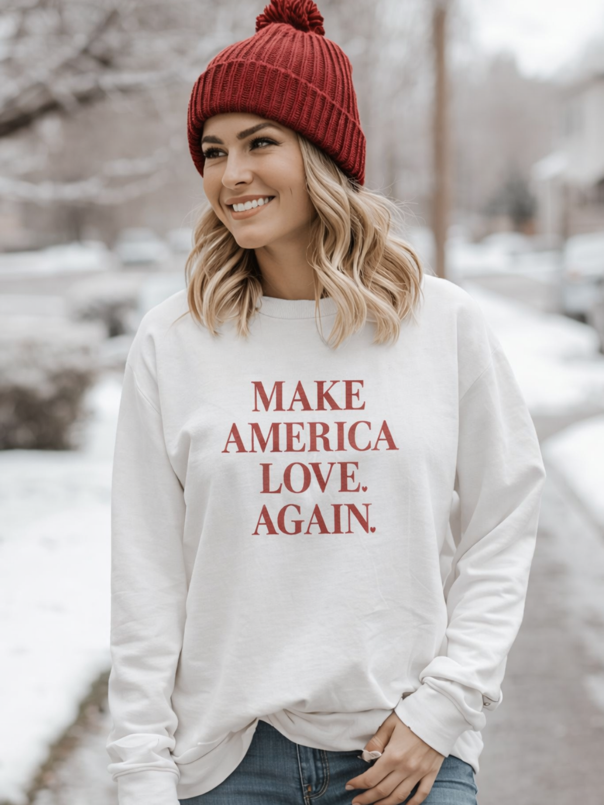 MAKE AMERICA LOVE AGAIN.™  Sweatshirt – Because love always wins. ❤️