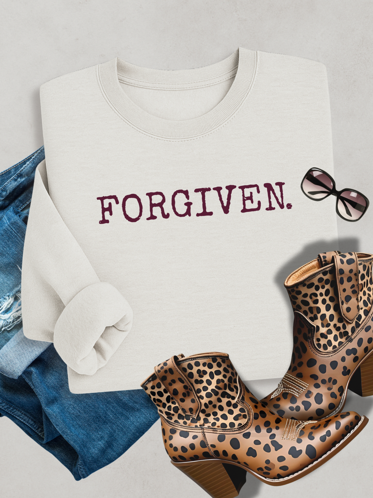 FORGIVEN.™ — Scripture-In-Motion QR™ Sweatshirt