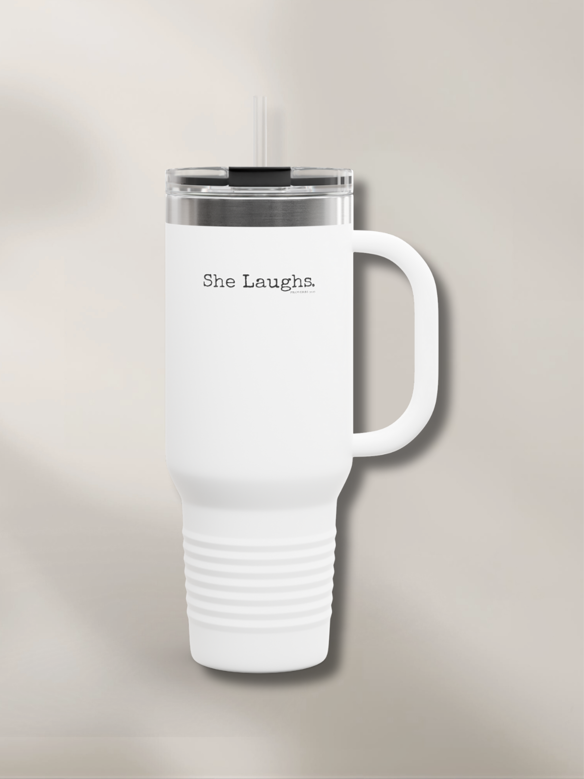 SHE LAUGHS.™ — Identity™ Travel Mug (40oz)