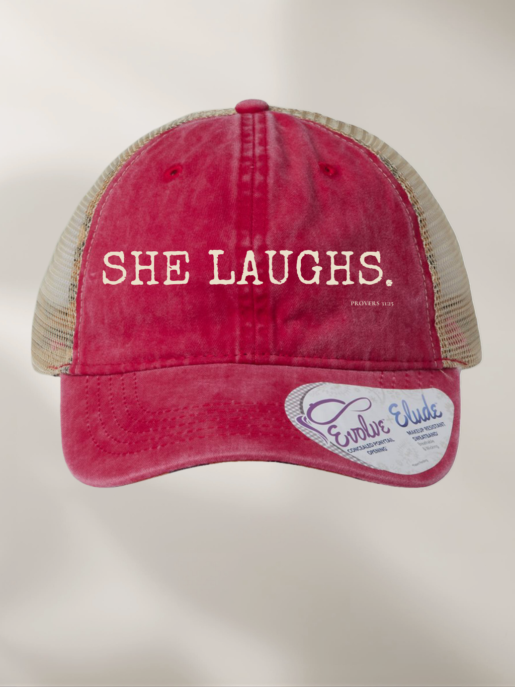 SHE LAUGHS.™ — Identity™ Pigment Dyed Mesh-Back Cap