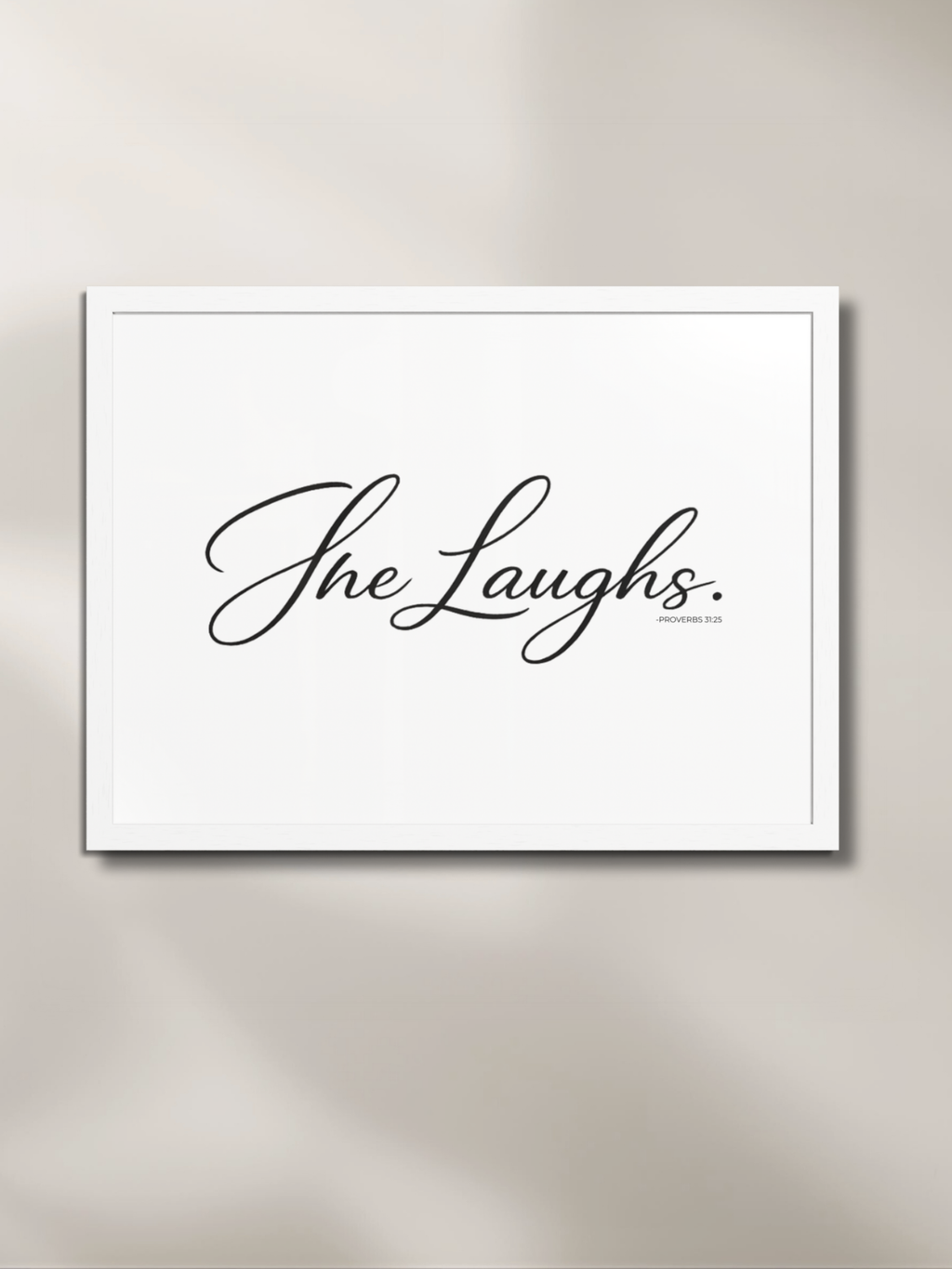 SHE LAUGHS™ — Identity™ Framed Art in White