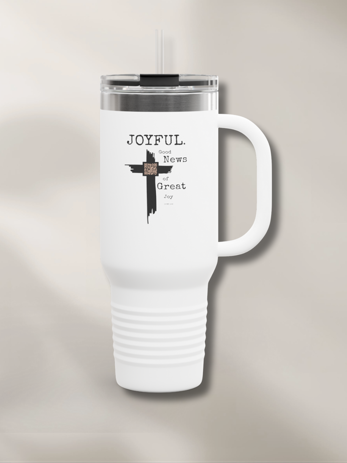 JOYFUL™ — Scripture-In-Motion QR™ Travel Mug (40oz)