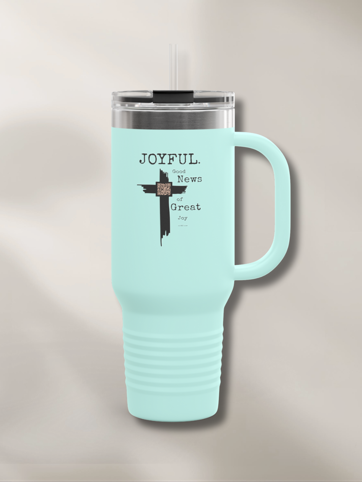 JOYFUL™ — Scripture-In-Motion QR™ Travel Mug (40oz)