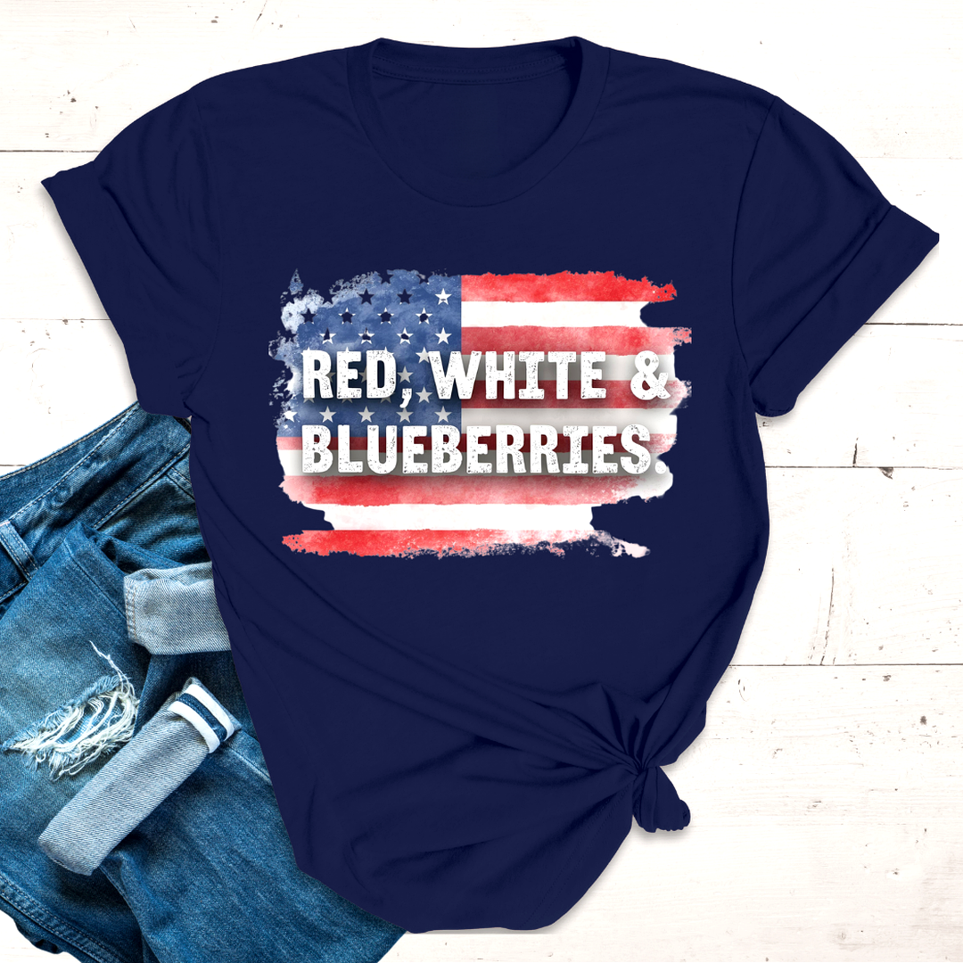 RED, WHITE & BLUEBERRIES.™  Tee — Charlie and Erika Kirk’s Blueberry Budget.